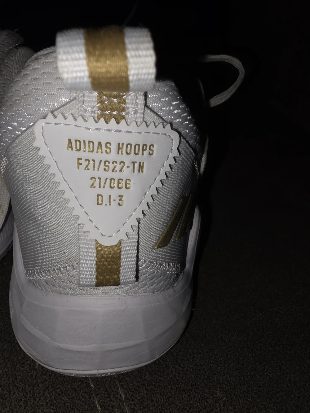 Adidas Hoops White & Gold Basketball Shoe